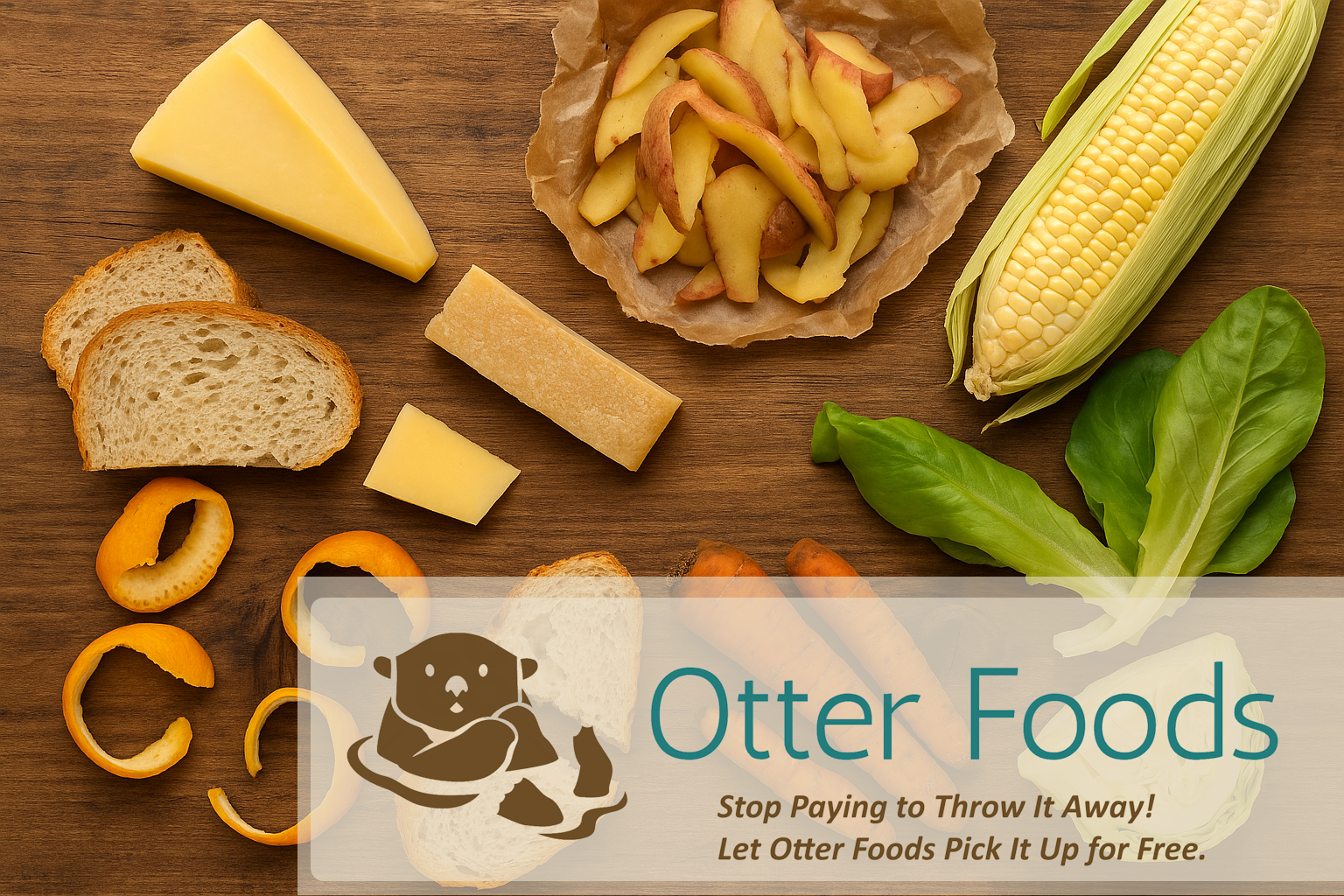 Free Bulk Food Waste Pickup Program by Otter Foods - Cheese trim, bakery waste, tax donation solutions